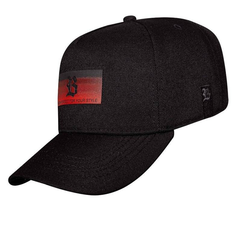 Blck Snapback Black Degrade Red .