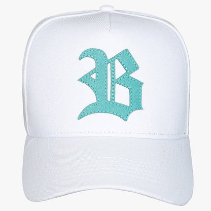 Strapback white Logo Suede Turquoise