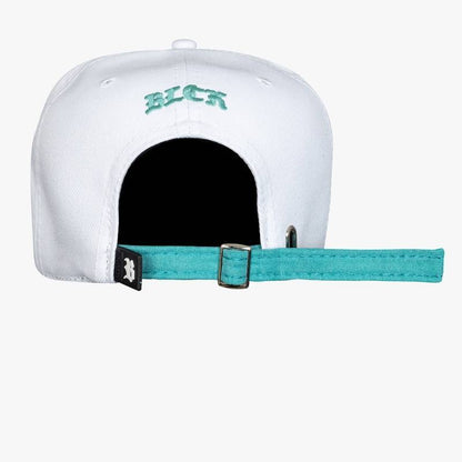 Strapback white Logo Suede Turquoise