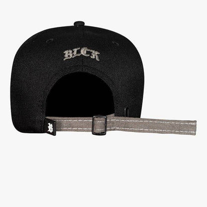 Strapback Black Logo Suede Gray